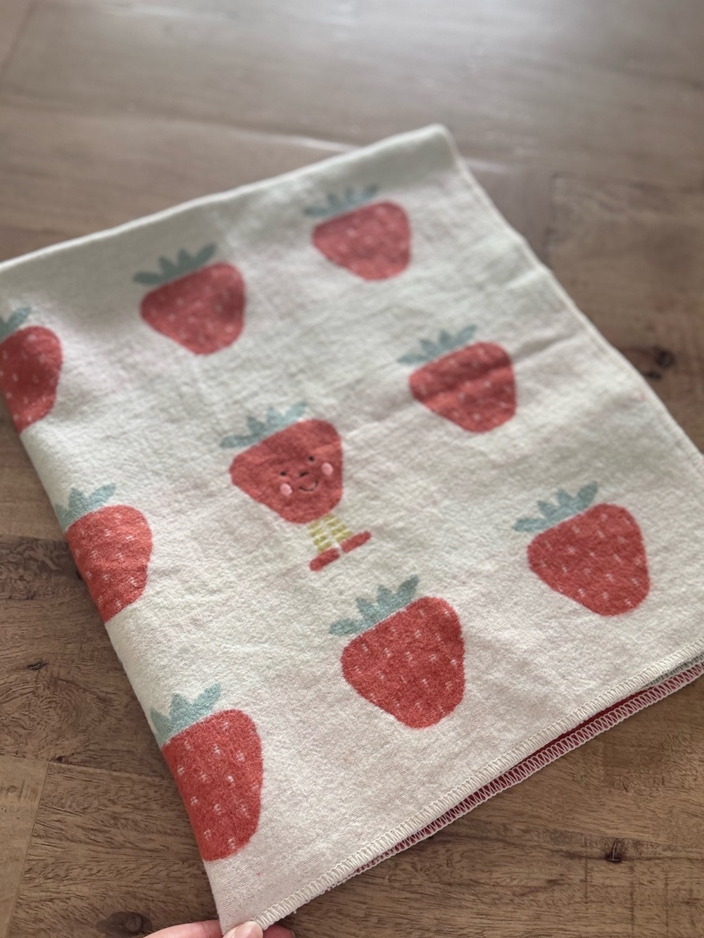 David Fussenegger Baby Nursery Blanket Strawberry made in Austria Reversible